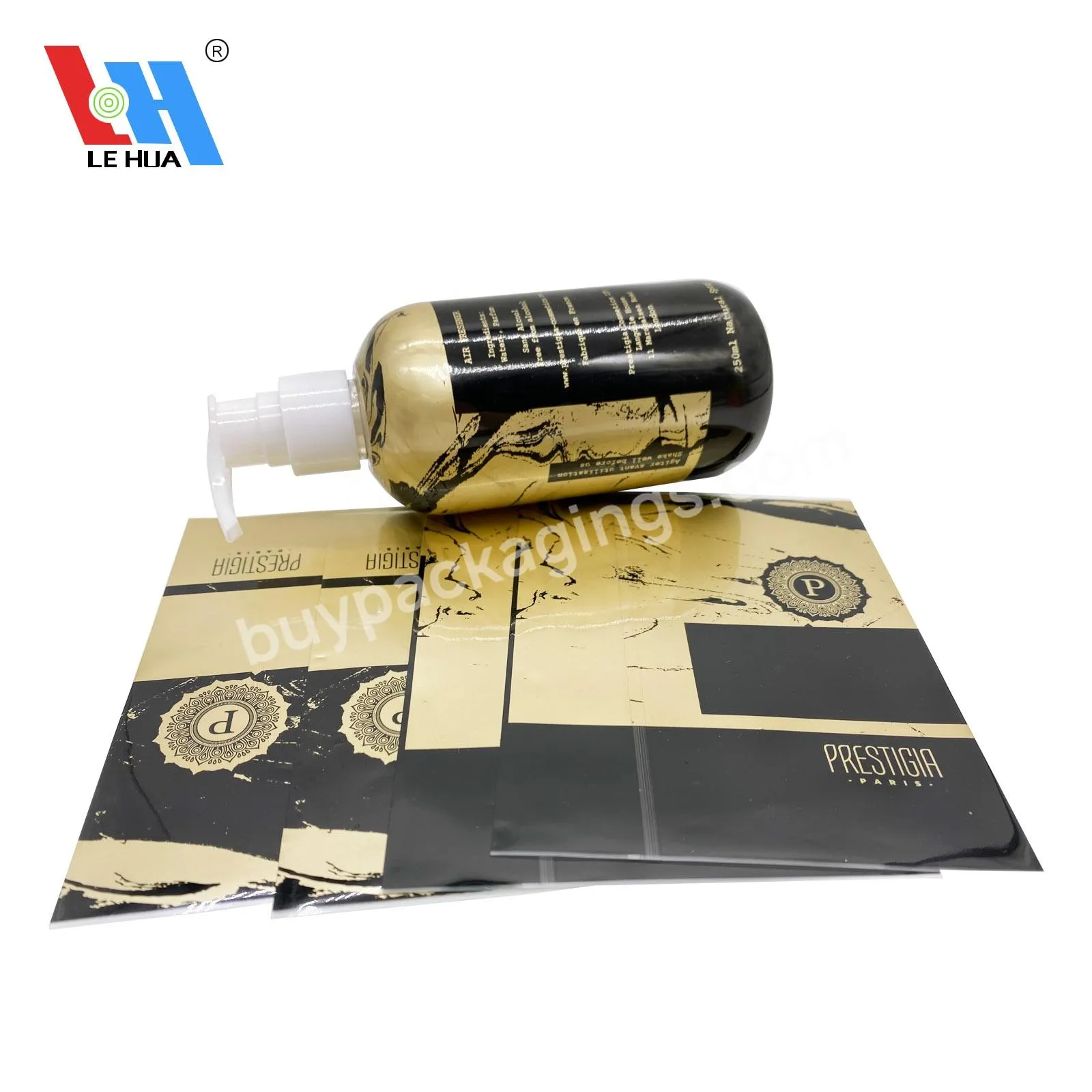 Custom Printed Logo Pet/pvc Plastic Wrap Bottle Labels For Body Wash Shampoo Bottle Heat Shrink Label