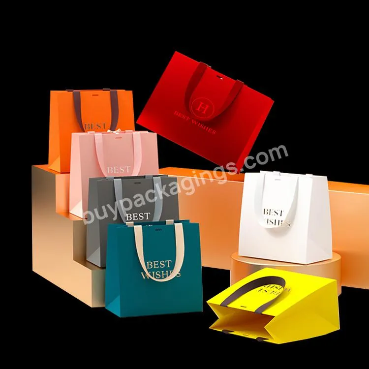 Custom Printed Luxury Bolsa De Regalo De Papel Premium Shopping Tote Packaging Gift Paper Bag With Logo Handle