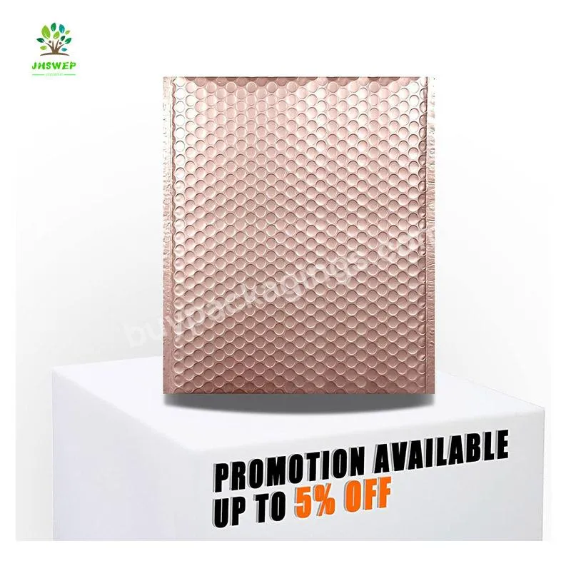 Custom Printed Metallic Foil Rose Gold Plastic Envelopes Mailing Padded Poly Bubble Mailer Bag