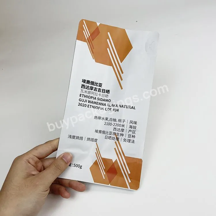 Custom Printed Mylar Foil Food Tea Coffee Bean Packaging Pouch Bag With Valve