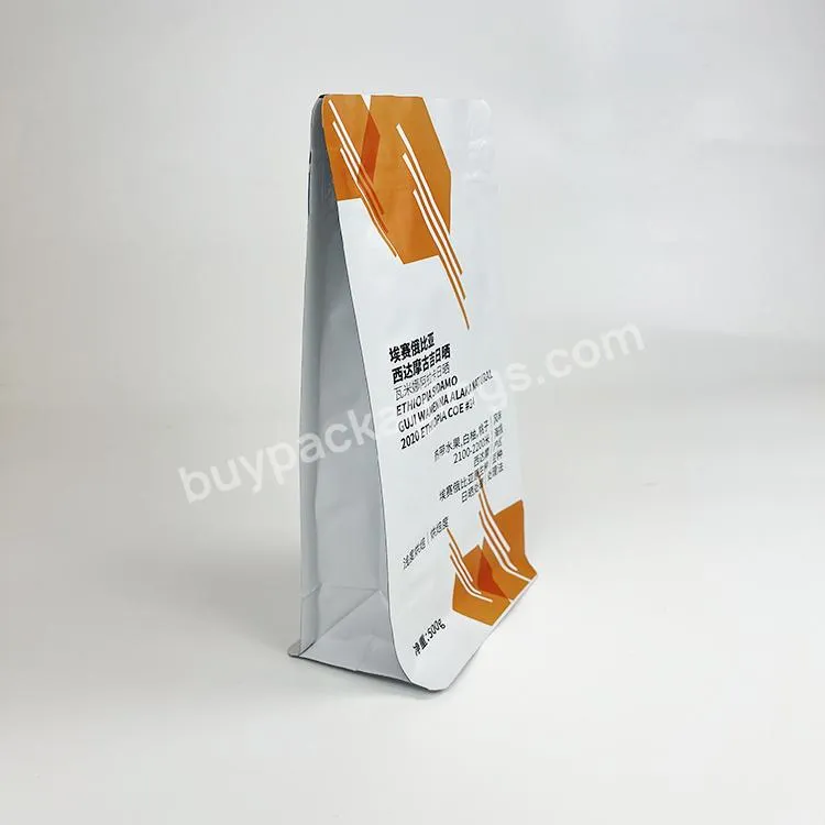 Custom Printed Mylar Foil Food Tea Coffee Bean Packaging Pouch Bag With Valve