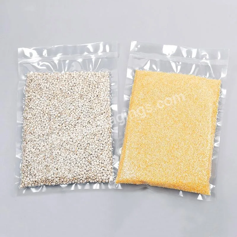 Custom Printed Mylar Transparent 3 Sides Seal Frozen Food Insulated Packaging Vacuum Sealed Bag