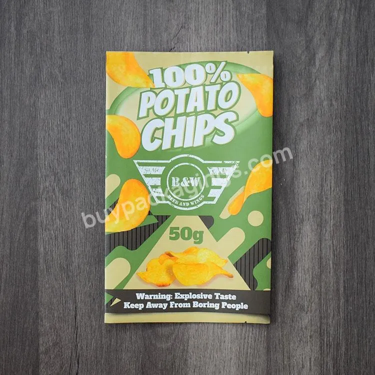 Custom Printed Plastic Edible Food Banana Slice Plantain Potato Chips Packaging Bags