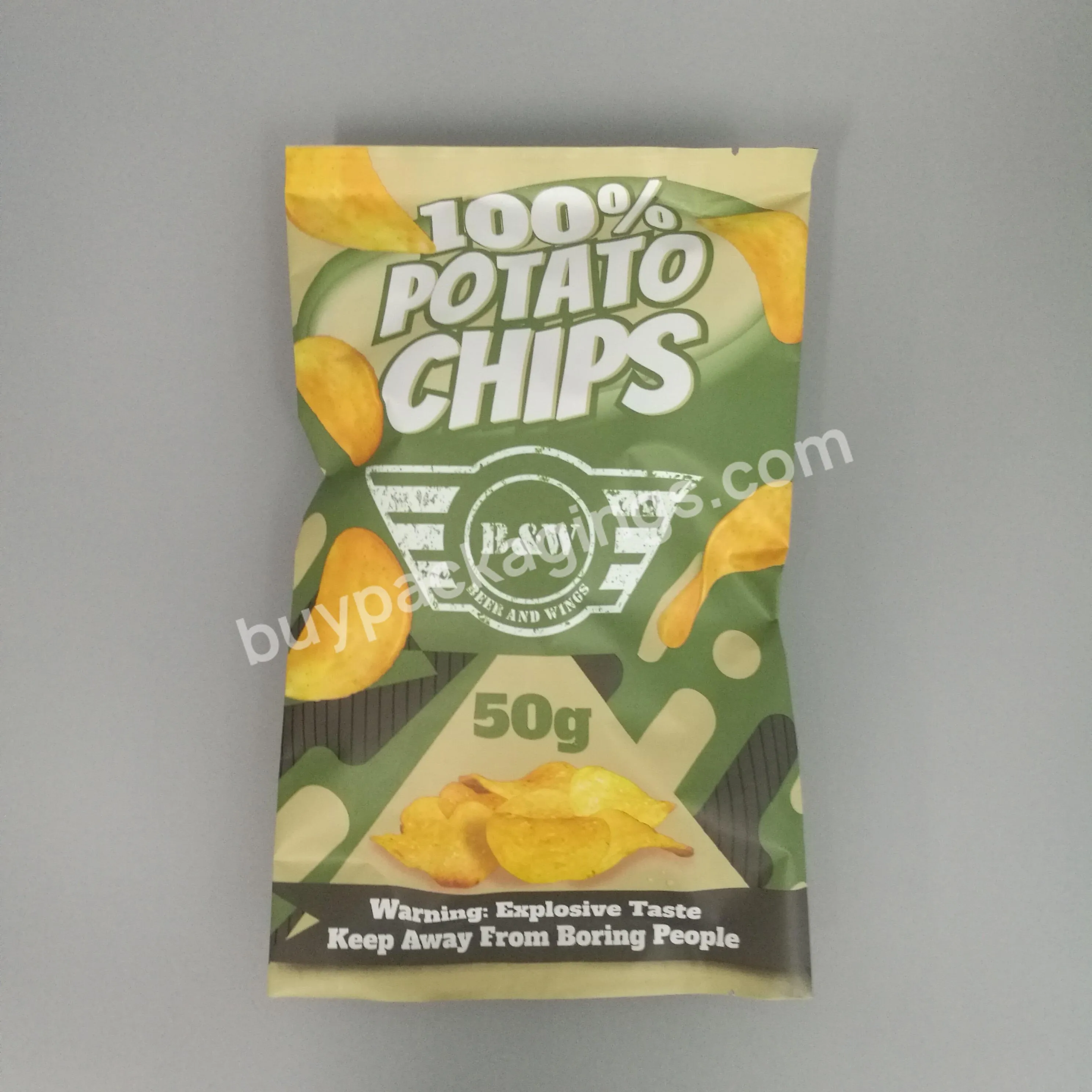 Custom Printed Plastic Edible Food Banana Slice Plantain Potato Chips Packaging Bags