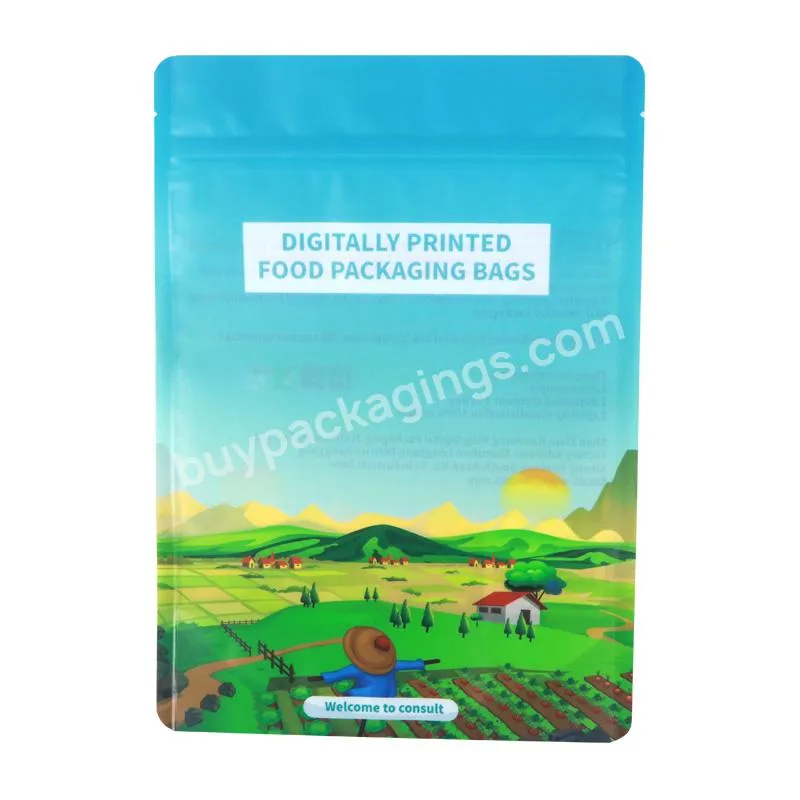 Custom Printed Plastic Hologram Pouch Mylar Zip Lock Packaging Food Bag Stand Up Pouch Empty Tea Bags