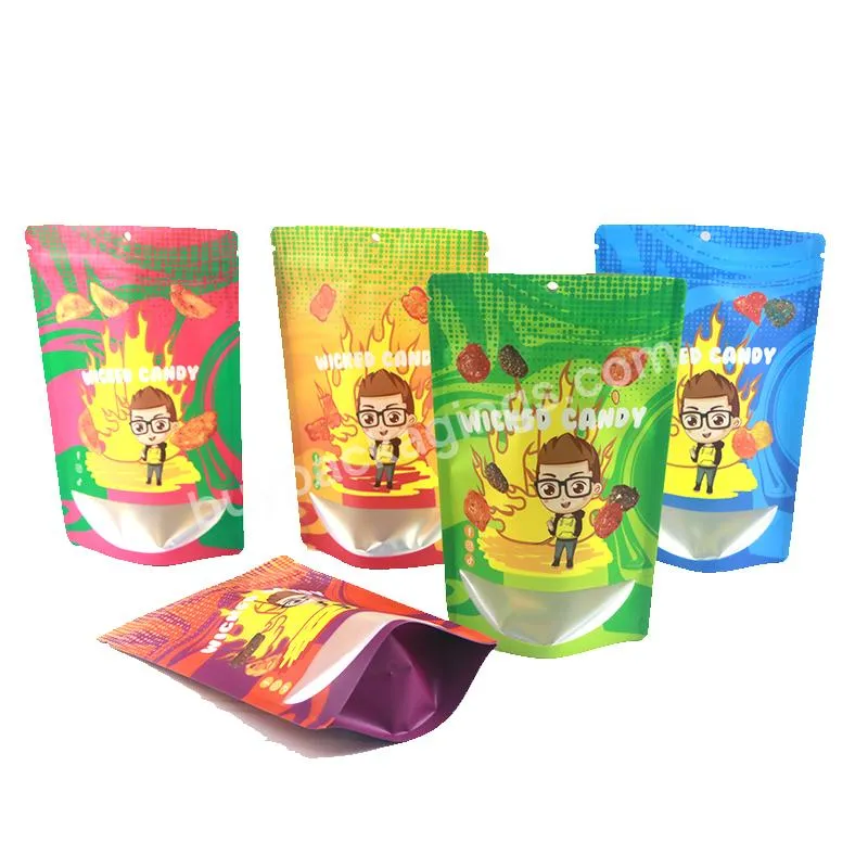 Custom Printed Plastic Hologram Seal Sealing Thick Mylar Stand Up Pouches Packages Bag Zip Metallic Black Vertical Window