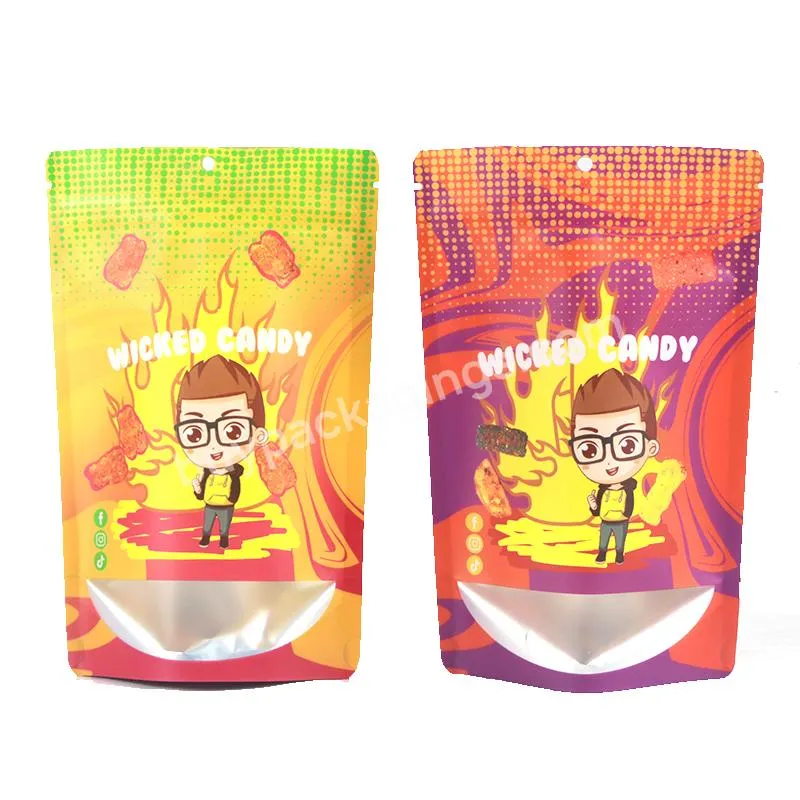 Custom Printed Plastic Hologram Seal Sealing Thick Mylar Stand Up Pouches Packages Bag Zip Metallic Black Vertical Window