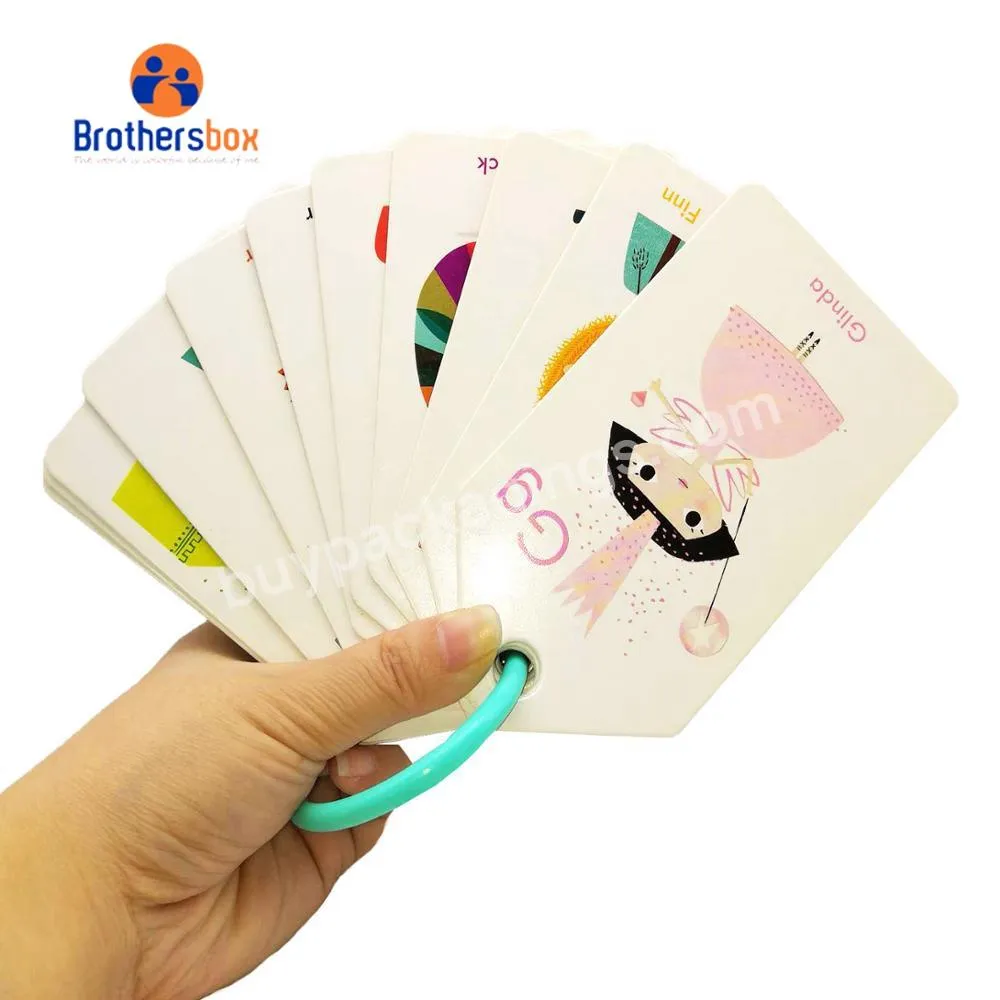 custom printed playing memory kids educational paper flash graphic card