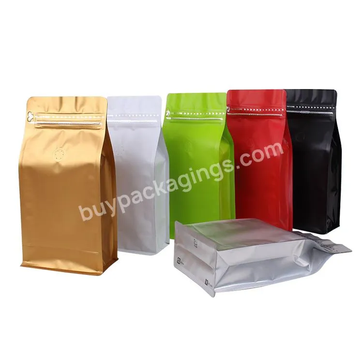 Custom Printed Resealable Mylar Foil Flat Bottom Coffee Bean Package Bag Pouch