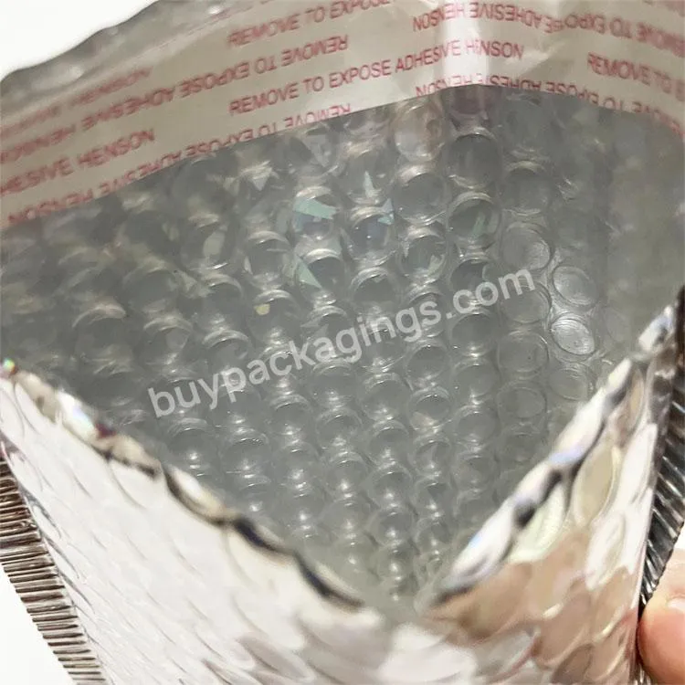 Custom Printed Silver Holographic Metallic Mailer Shipping Bags Envelope Bubble Poly Mailers Mailing Bubble Mailer