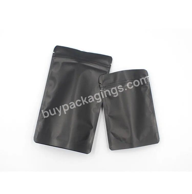 Custom Printed Zip Lock Mylar Matte Black Aluminum Foil Stand Up Packaging Pouch Bag