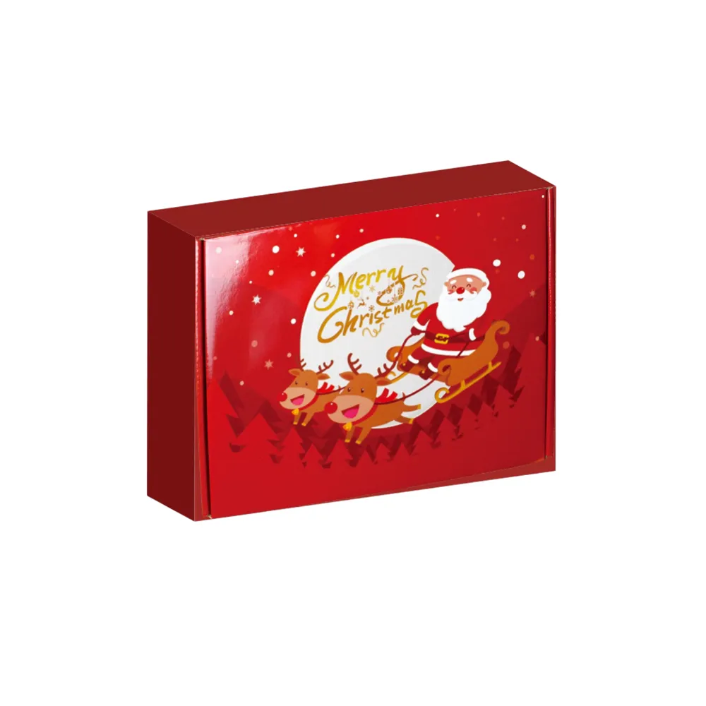 Custom Printing Christmas New Year Corrugated Paper Cardboard Rigid Gift Shipping Packaging Box for Christmas Eve