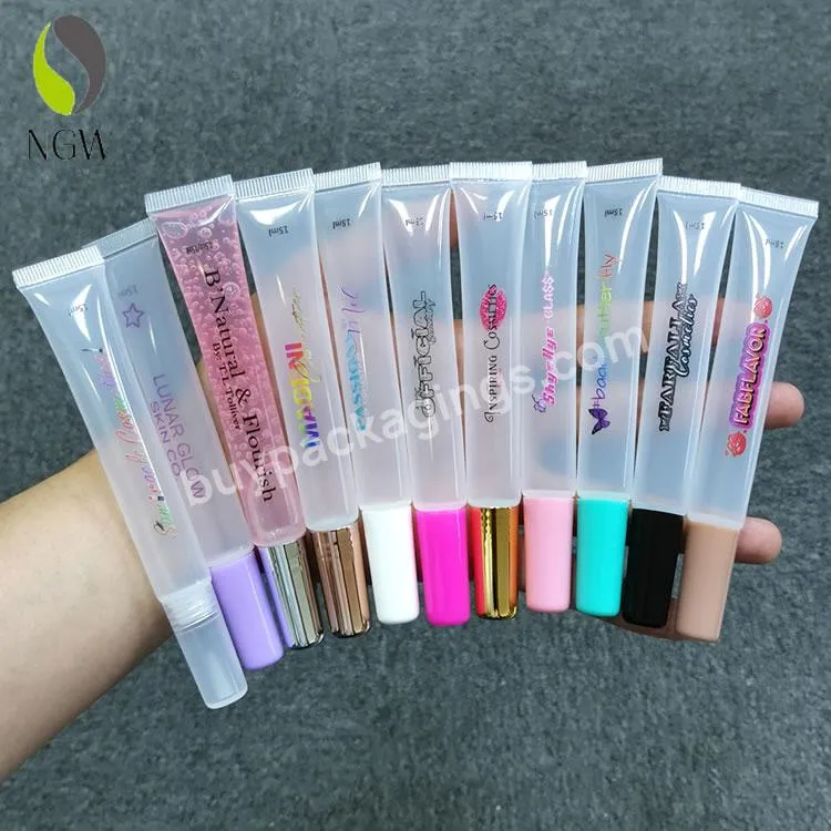 Custom Printing Cosmetic Squeeze Tube Empty 10ml15ml 20ml Lip Balm Liquid Lipstick Lip Gloss Tube Soft Packaging