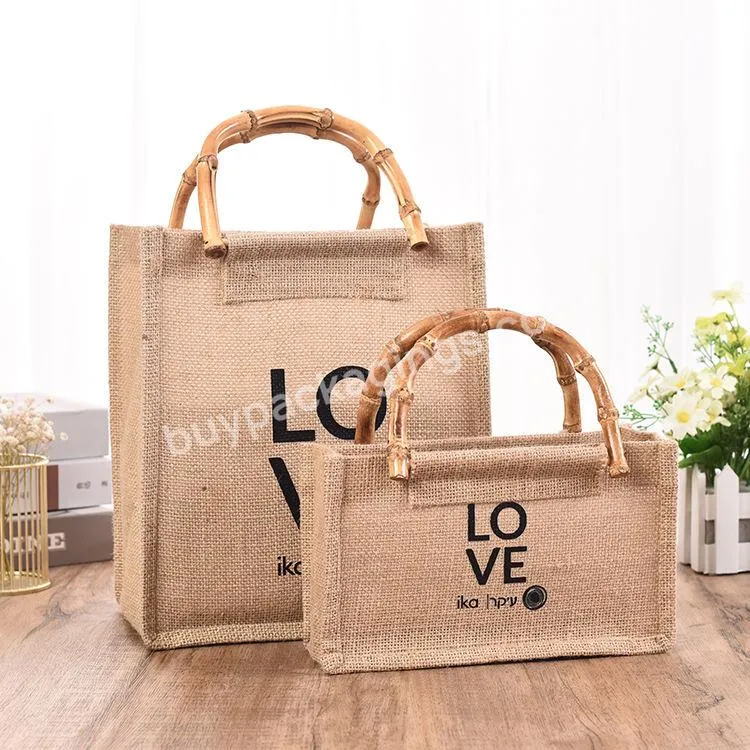 Custom Printing Design Recyclable Shopping Beach Fashion Jute Bags For Women