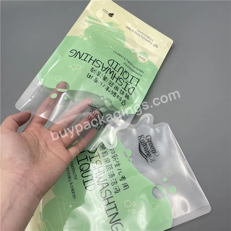 Custom Printing Less Plastic Stand Up Spout Pouch 500ml Dishwashing Soap Refill Bag 16.9 Fl. Oz Eco-friendly Refill Pouch