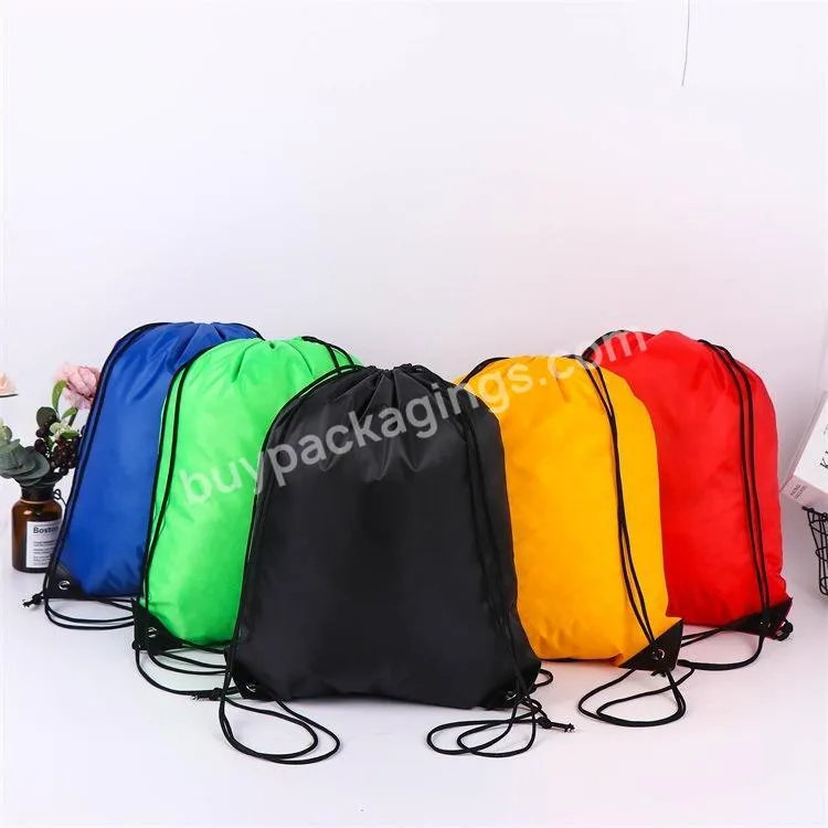 Custom Printing Promotional Outdoor Casual Gym Sport Waterproof Polyester Drawstring Backpack Bag