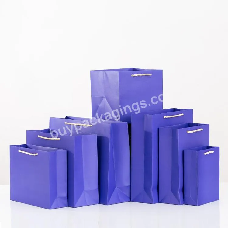Custom Promotional Purple Gift Bags Paperbag Clothing Luxury Full Printing