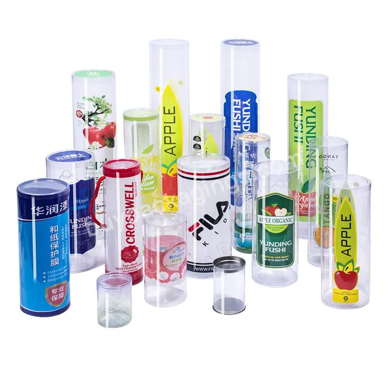 Custom Pvc Cylinder Food Cosmetic Poster Tshirt Clear Cylinder Round Plastic Tube Packaging