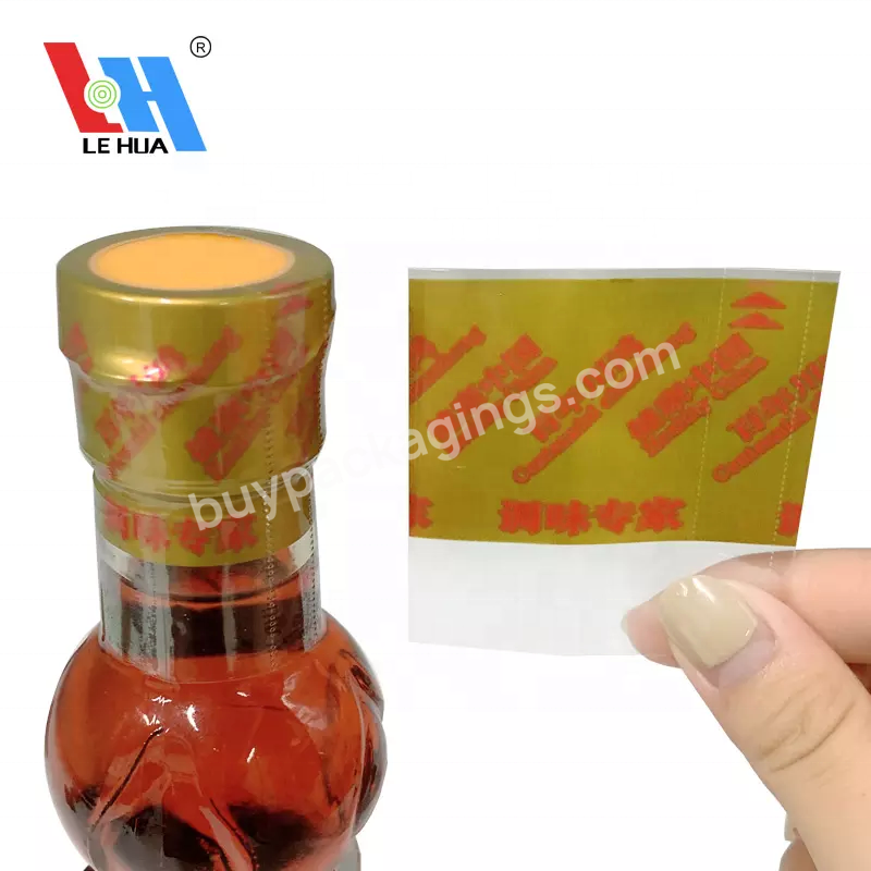 Custom Pvc Heat Shrink Wrap Bands Printed Sleeve Shrink Labels For Pepper Oil Jar Bottle Seals Cap Protection