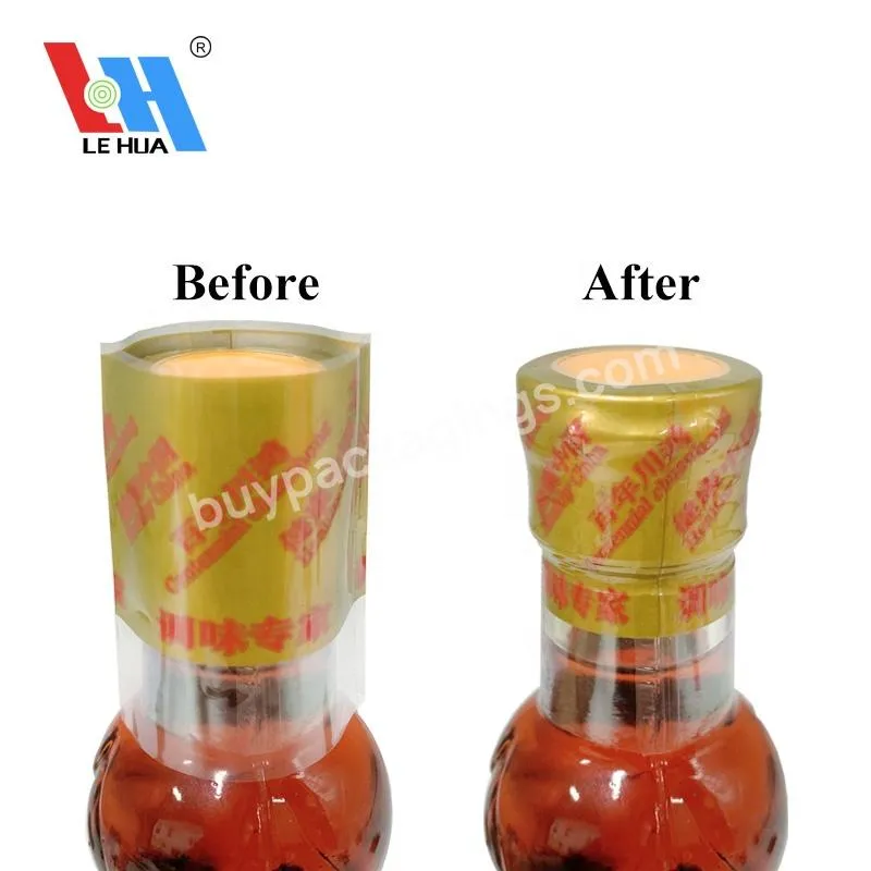 Custom Pvc Pet Heat Shrink Wrap Bands Perforated Printed Sleeve Shrink Labels For Sauce Pepper Jar Bottle Seals Cap Protection