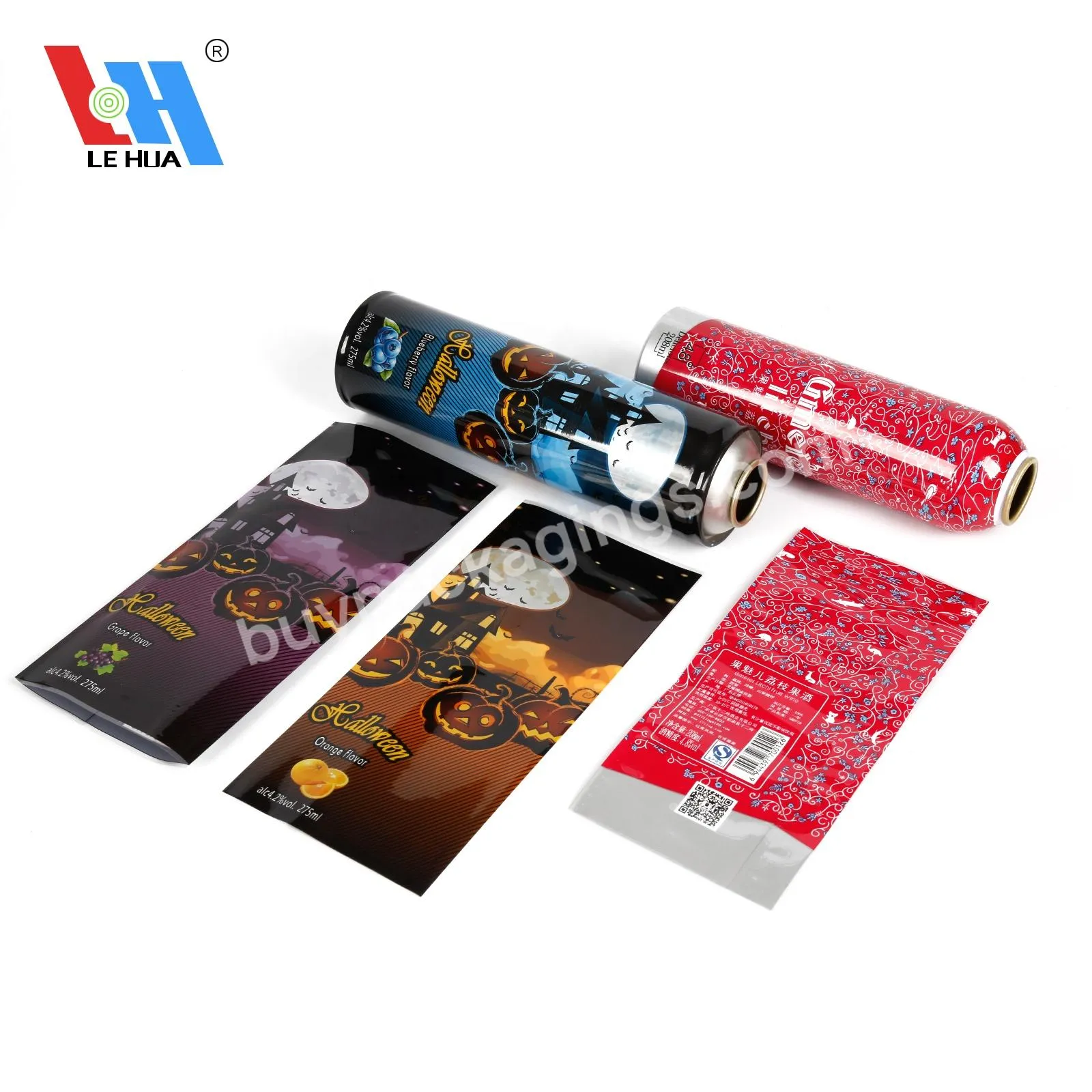 Custom Pvc/pet Digital Printing Film Heat Label Shrink Sleeve Wrap Label For Water Bottle Craft Beer Cans