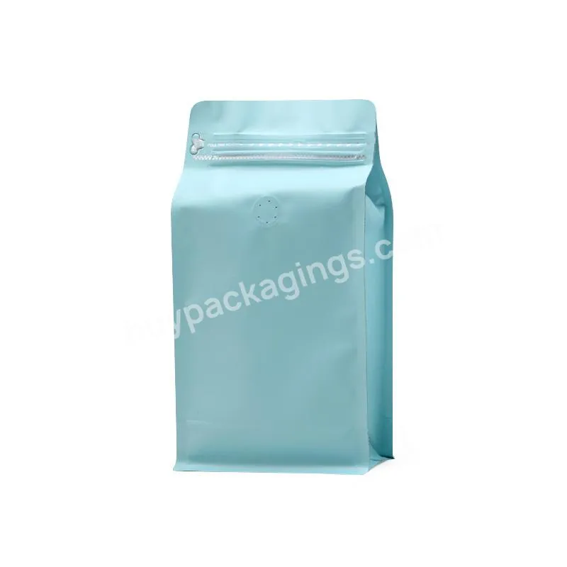 Custom Recycle Ziplock Plastic Bags Food Grade Aluminum Foil Coffee Powder Bag With Gusset Coffee Bag With Valve