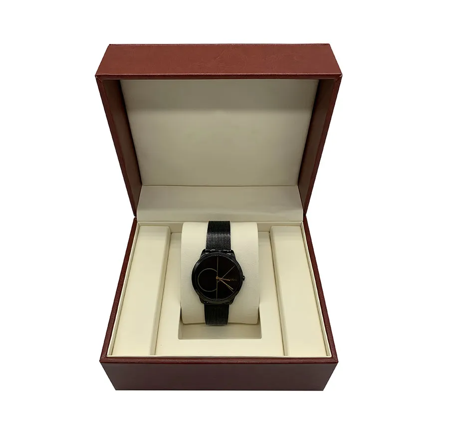 Custom red PU Leather watch box packaging