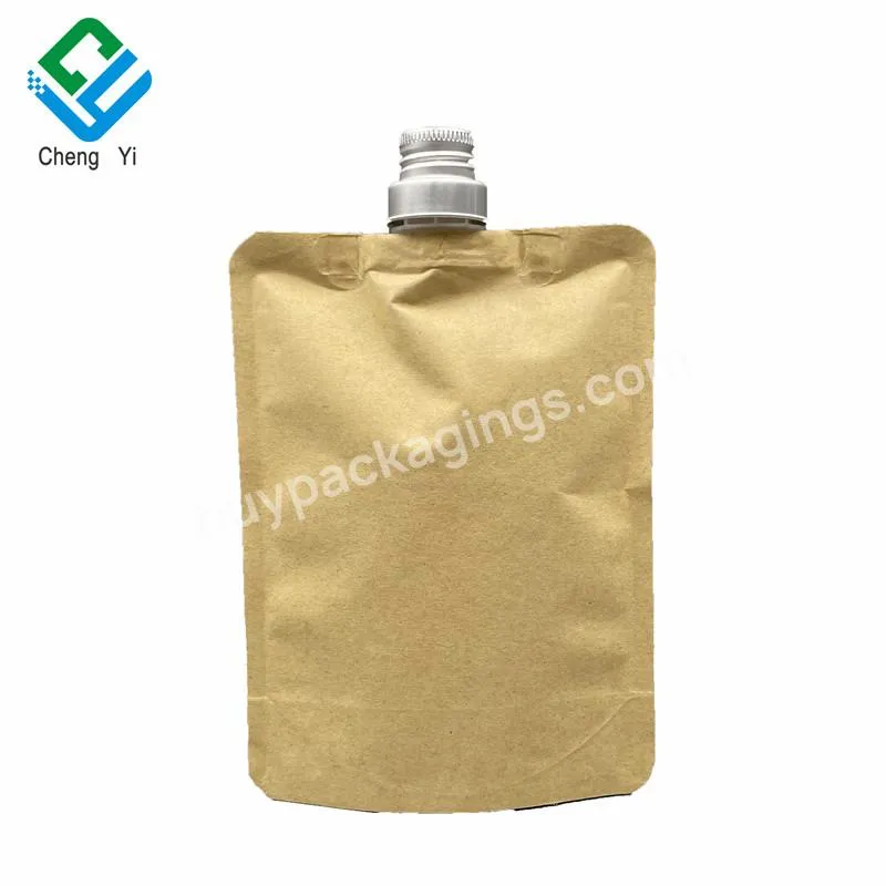 Custom Refillable Kraft Paper Packaging 100ml Liquid Hand Soap Stand Up Refill Pouch Eco Friendly Cosmetics Aluminum Lid Pouch