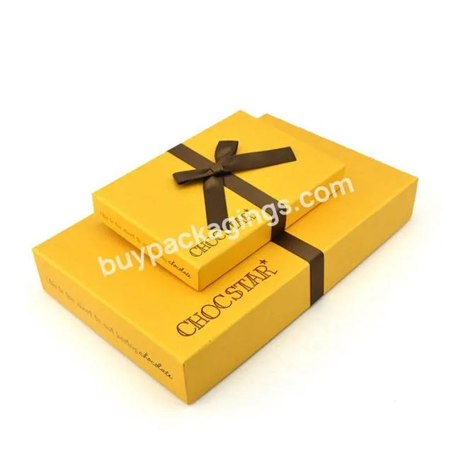 Custom Rigid Boite a Cadeau Ribbon Wedding Chocolate Candy Paper Hamper Gift Box