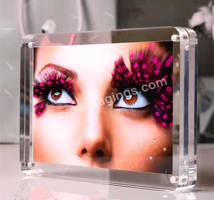 Custom Sales Promotion So Beautiful Clear Acrylic Magnetic Picture Photo Frame English Sexy Video Digital Photo Frame