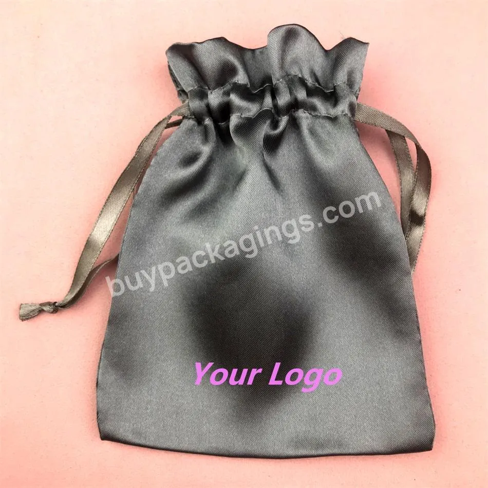 Custom Satin Wig Drawstring Bag Satin Jewelry Pouch Satin Hair Bags Custom With Logo Silk Hair Package Bags For Hair