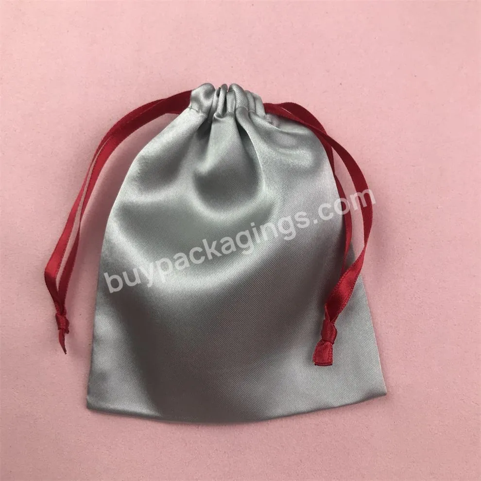 Custom Satin Wig Drawstring Bag Satin Jewelry Pouch Satin Hair Bags Custom With Logo Silk Hair Package Bags For Hair