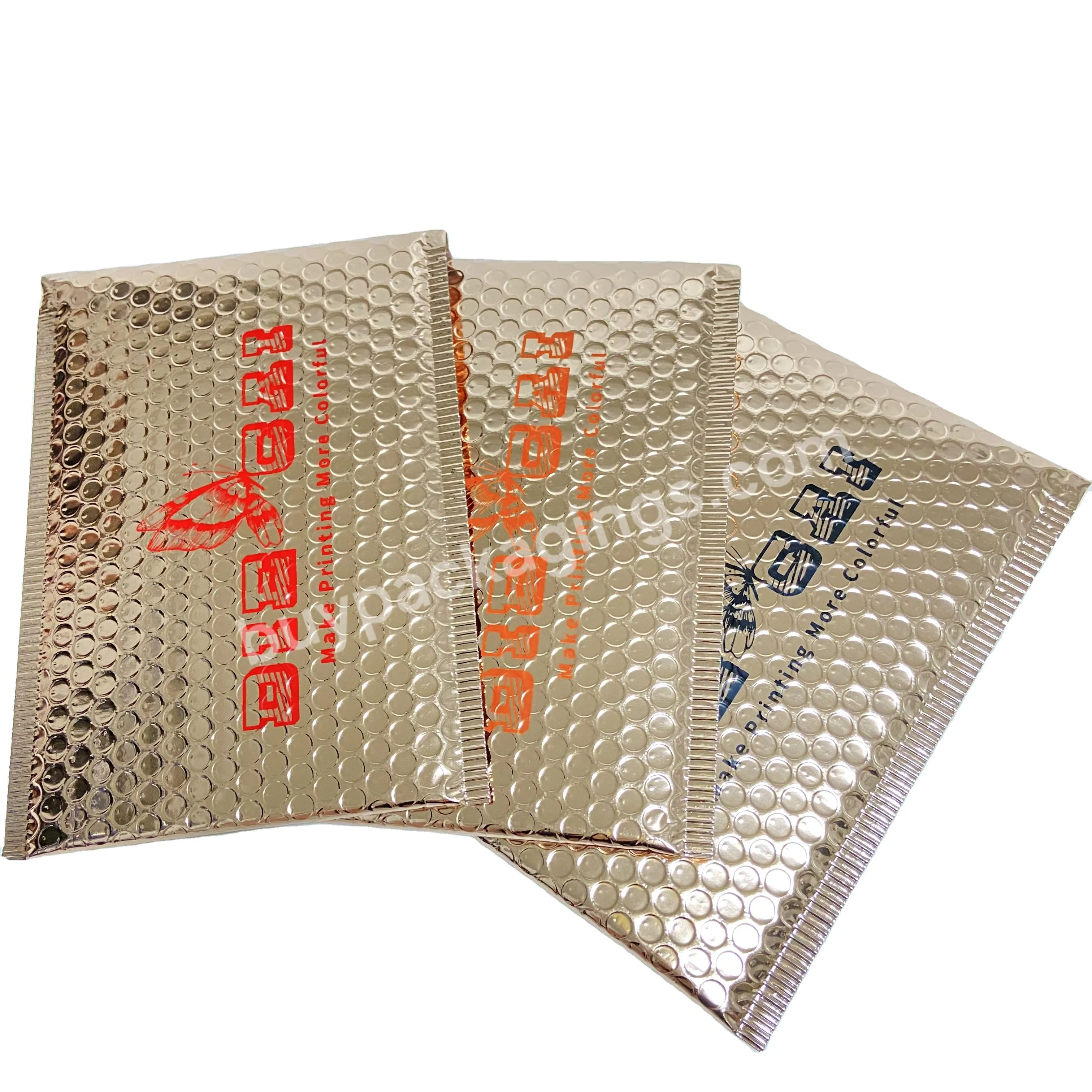 Custom Sealing Bubble Bags Champagne Bubble Packaging Air Cushion Envelope Shipping Mailer With Logo