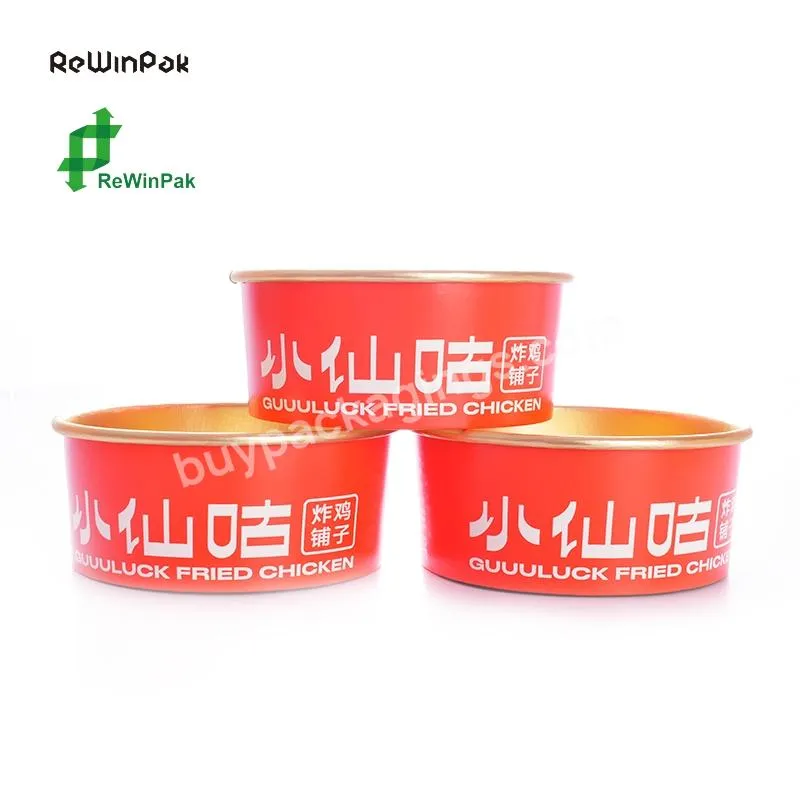 Custom Shaped Biodegradable 24oz Disposable Kraft Paper Fruit Paper Salad Packaging Poke Bowl With Lid