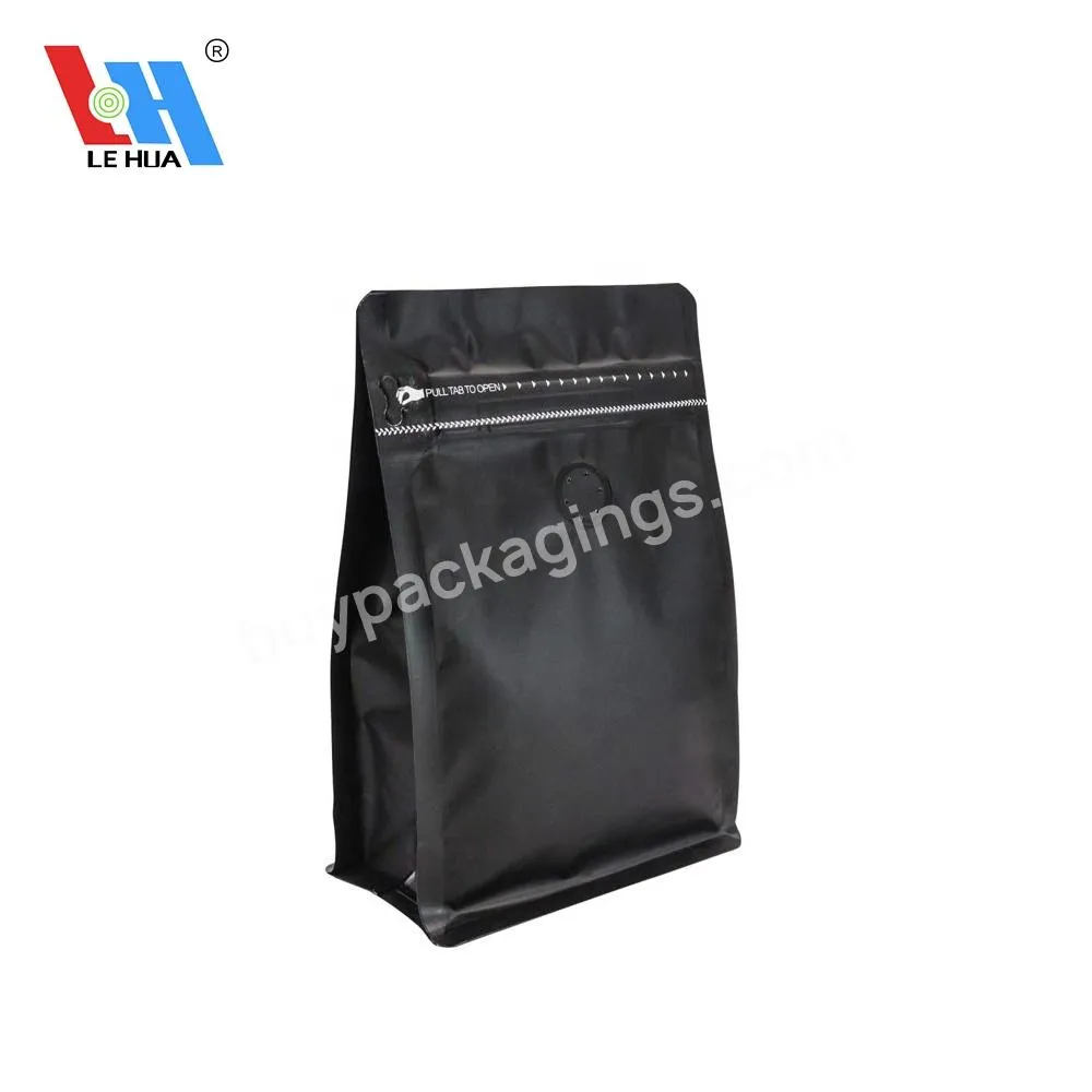 Custom Stand Up Coffee Pouch Flat Bottom Bag Coffee Bags With Valve And T-zipper Custom Printed Coffee Beans Packaging Bags