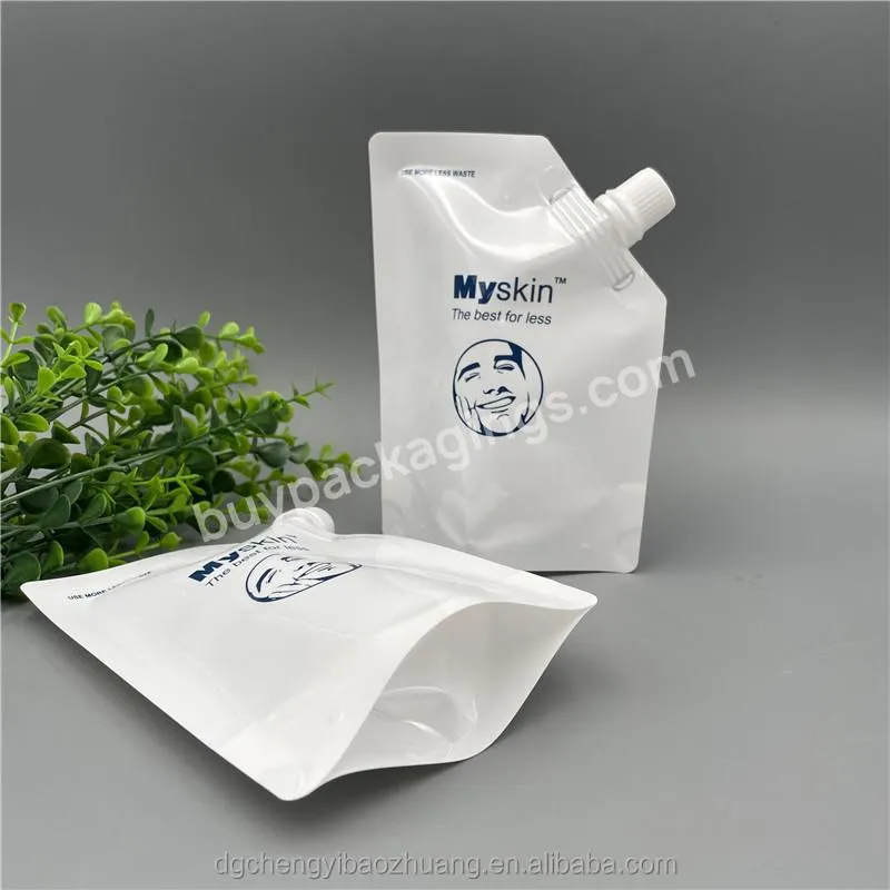 Custom Stand Up Liquid Pouch Corner Spout Pouch With Hanging Hole Transparency Pet/pa/pe 100ml Plastic Packaging Bag