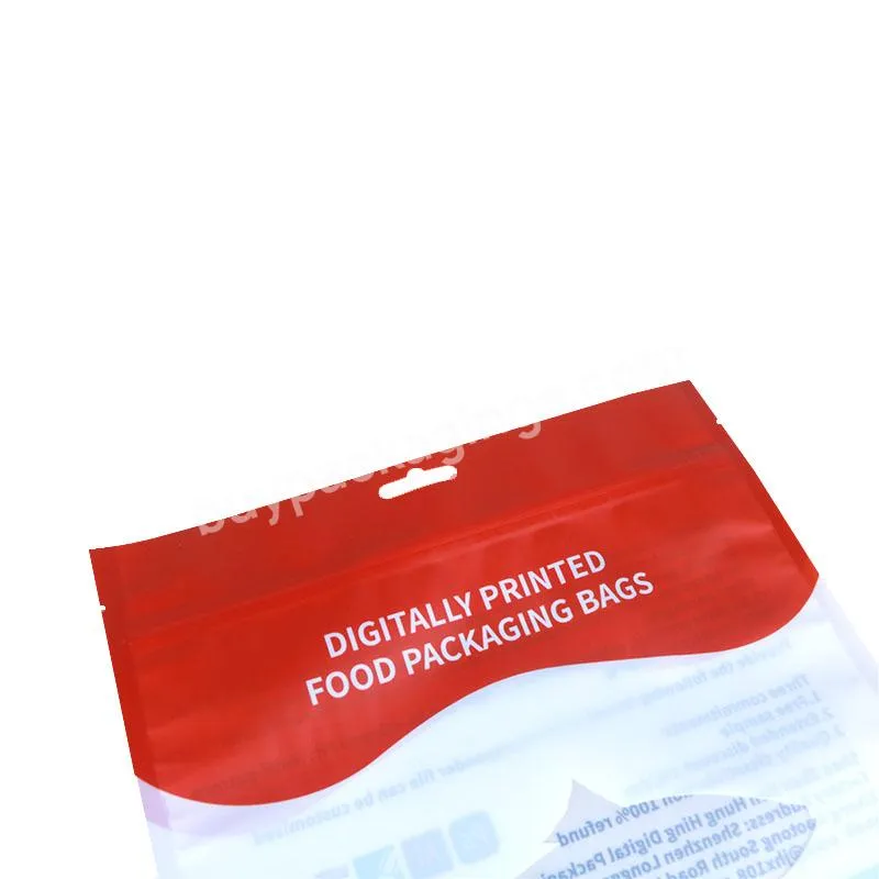Custom Stand Up Pouches Bags Mylar Resealable Zip Lock Bags Food Grade With Zipper Window Snack Packaging Bags