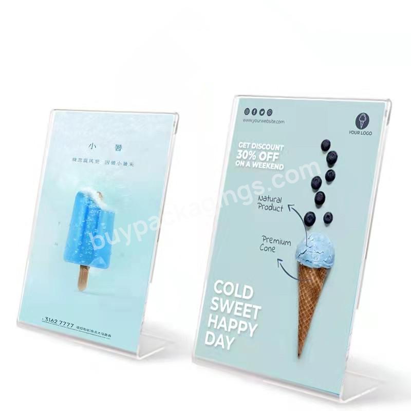 Custom Table Tent Stand Menu Display Acrylic Table Name Plate Holders Acrylic Tag Price Holder - Buy L-type Customized Desktop Transparent Price Label Rack Wine Sign A4a5a6 Acrylic Free Standing Acrylic Table Stand Menu Holder,Acrylic Sign Holder Cle