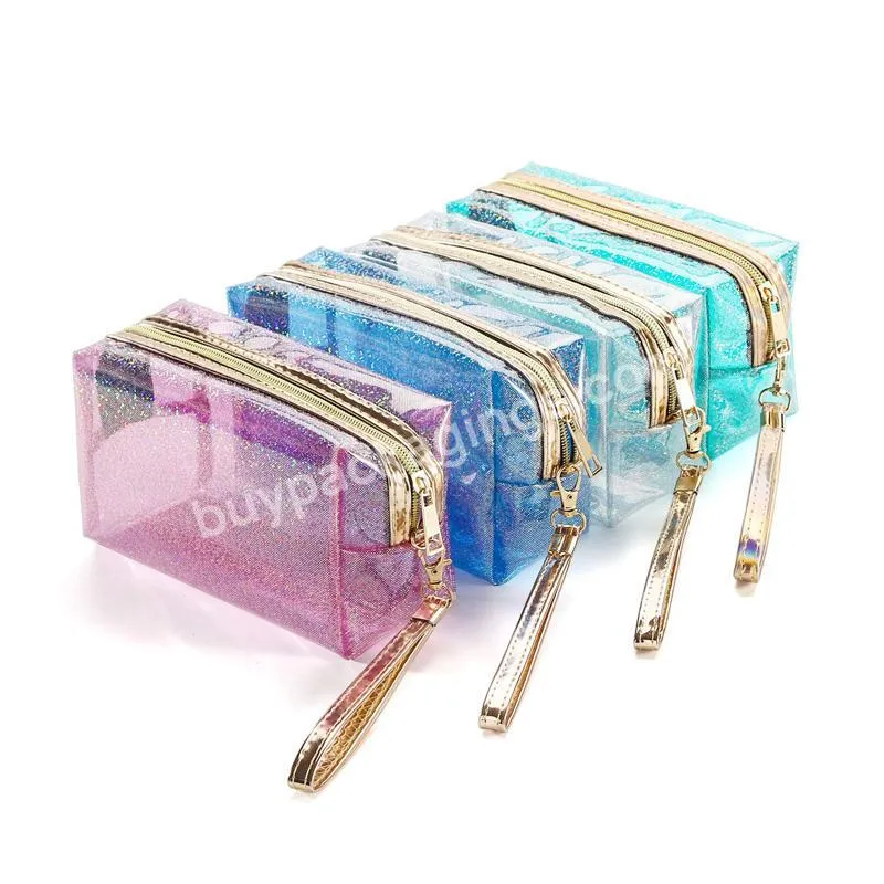 Custom Waterproof Pvc Glitter Transparent Toiletries Bag Clear Vinyl Translucent Makeup Pouch Cosmetic Travel Bag - Buy Custom Makeup Bag,Transparent Cosmetic Bag,Clear Makeup Bags.