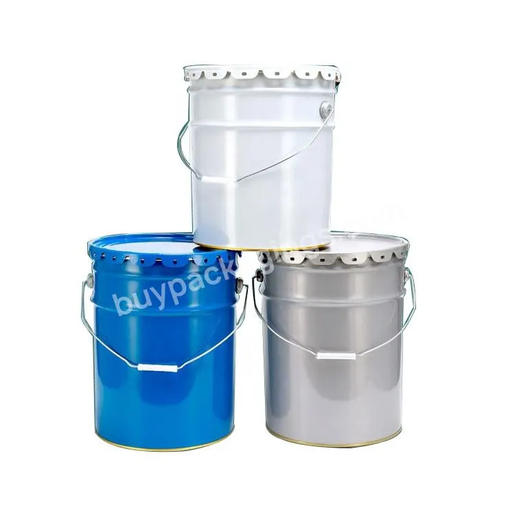 Custom White Oil Tin Bucket Package 20 Liter Metal Drum Round 5 Gallon Bucket