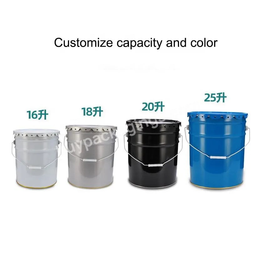 Custom White Oil Tin Bucket Package 20 Liter Metal Drum Round 5 Gallon Bucket