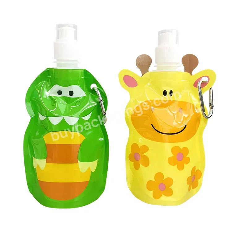 Custom Wholesale Bpa Free Foldable Children Cartoon Plastic Water Bottle