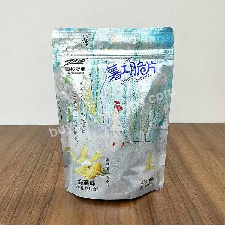 Custom Wholesale Eco Friendly Food Packaging Stand Up Plastic Bag For Potato Crisps