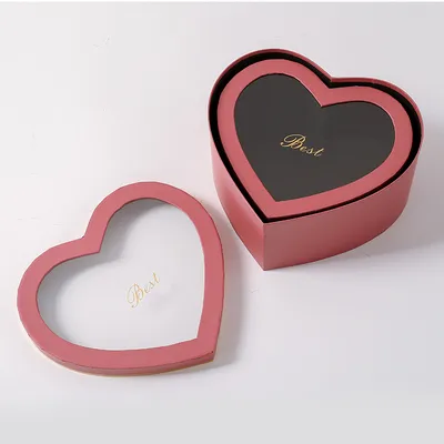 custom wholesale luxury velvet acrylic heart shaped love fleur rose flower boxes
