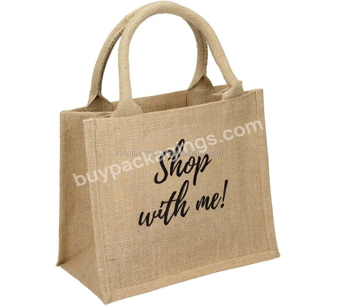 Custom Wholesale Shopping Plain Tote Jute Bag