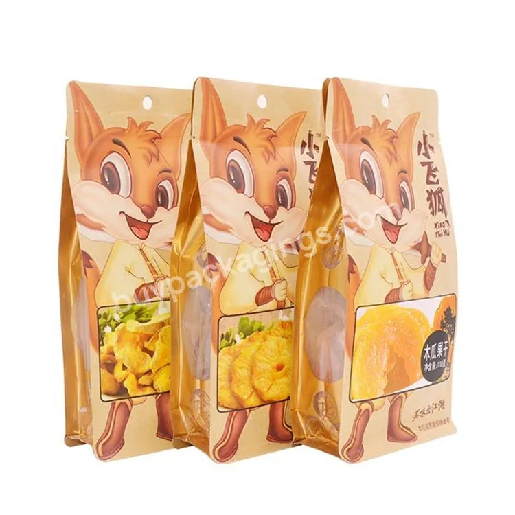 Custom With Your Own Logo Customized Printed Snack Food Biodegradable Bags Kraft Paper Food Packaging Bag - Buy Kraft Paper Bags For Food Packaging,Customized Printed Food Grade Packaging Wholesale Plain Cheap Craft Pouch Zipper Brown Kraft Paper Bag