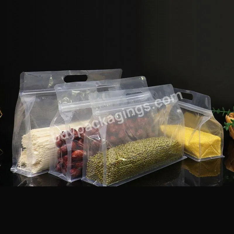 Custom Zipper Powder Flat Bottom Pouch Food Nuts Storage Pouches Clear Zip Lock Self Sealing Packaging Bag