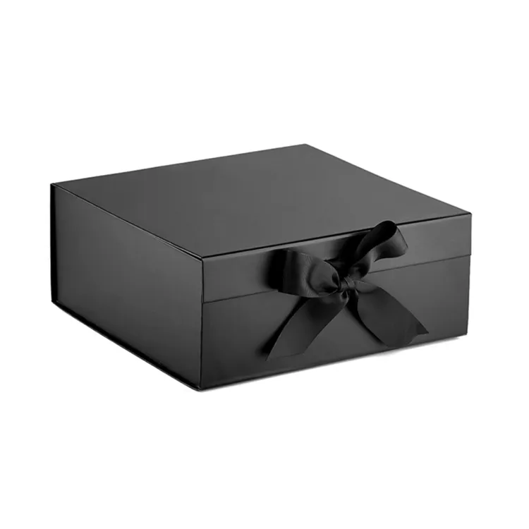 Customizable Large Magnetic Presentation Black Card Gift Box Birthday Gift Box Packaging