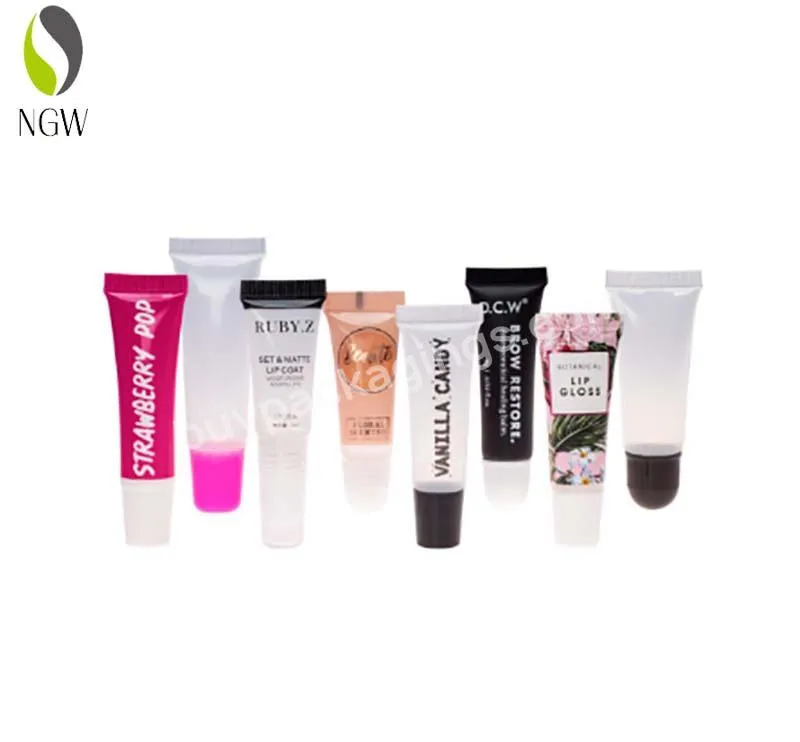 Customize Cosmetic Round Extrusion Tubes Vendor Various Empty Plastic Tube Wholesale Squeeze Lipstick Lip Gloss Tubes