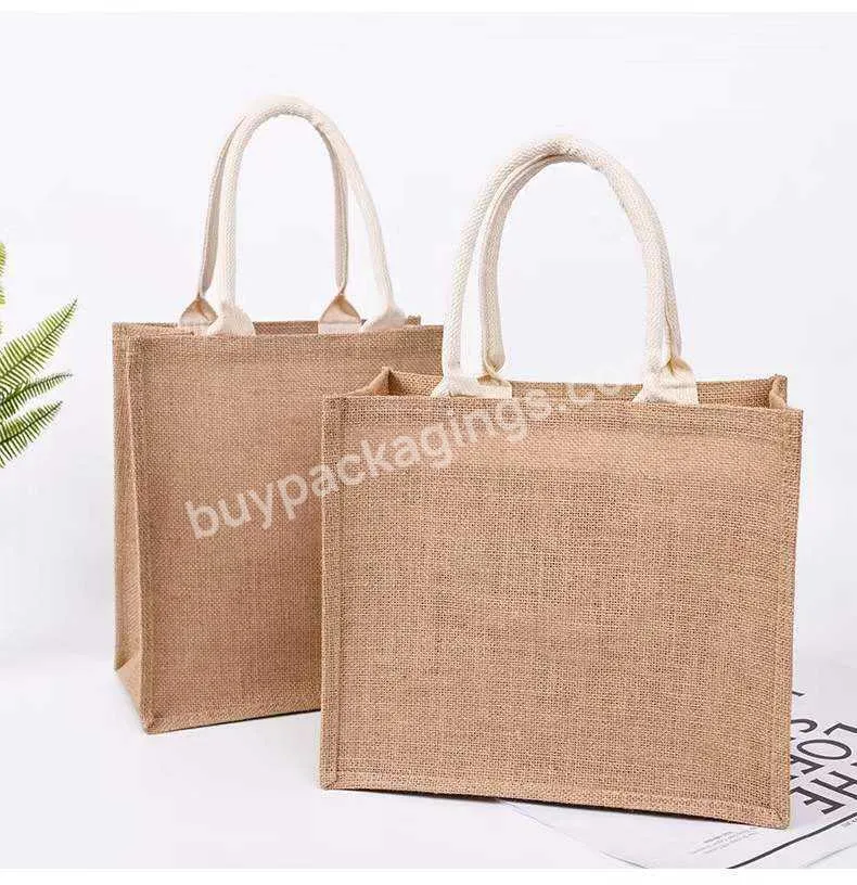 Customize Eco Friendly Reusable Grocery Bags Waterproof Tote Bag Jute Canvas Shopping Bag